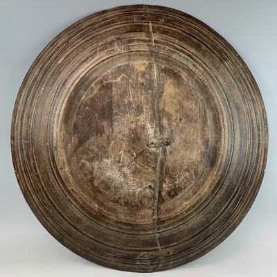 Lot 278 - A large 19th century treen dish, with old...