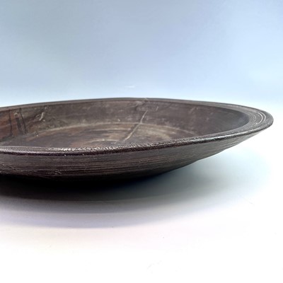Lot 278 - A large 19th century treen dish, with old...