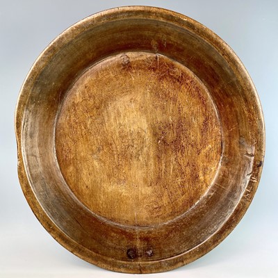Lot 279 - A 19th century treen shallow bowl, height 10cm,...