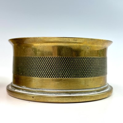 Lot 61 - D Day trench art, A brass shell case pipe...