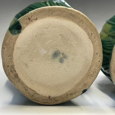 Lot 963 - A graduated set of three Victorian majolica...