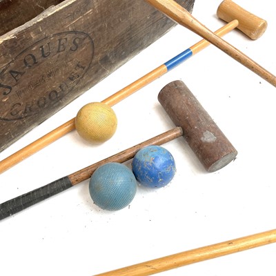 Lot 145 - A part croquet set contained in a Jacques box.