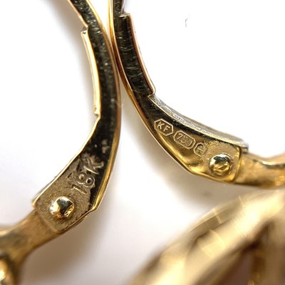 Lot 318 - A pair 18ct gold and diamond set earrings...