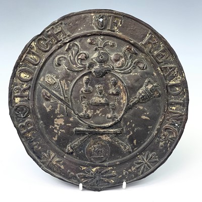 Lot 148 - A Borough of Reading stamped copper fire mark,...