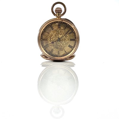 Lot 435 - An 18ct gold cased crown wind fob pocket watch...