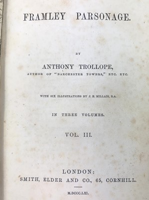Lot 37 - ANTHONY TROLLOPE. 'Framley Parsonage,' first...