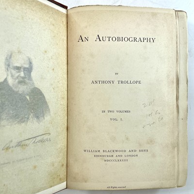 Lot 39 - ANTHONY TROLLOPE. 'An Autobiography,' three...