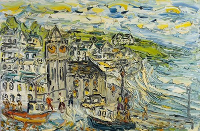 Lot 373 - Sean HAYDEN (1979) Porthleven   Oil on canvas...