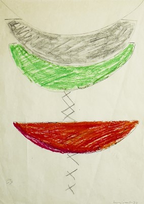 Lot 407 - Terry FROST (1915-2003) Black Green Red Crayon...