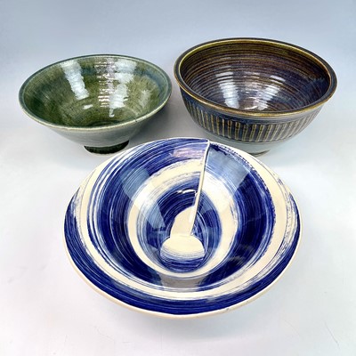Lot 853 - A Graham Fern Porthleven pottery large bowl,...