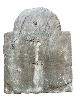 Lot 284 - A slate sundial inscribed Hoc Age 1727, height...