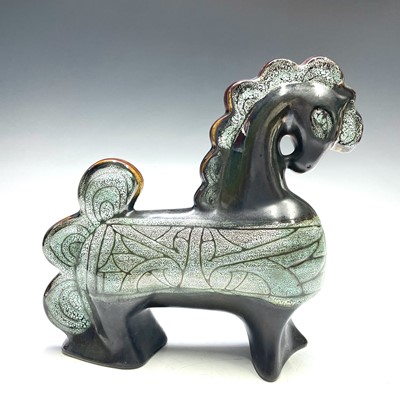 Lot 983 - A Celtic, Newlyn pottery figure of a horse, in...