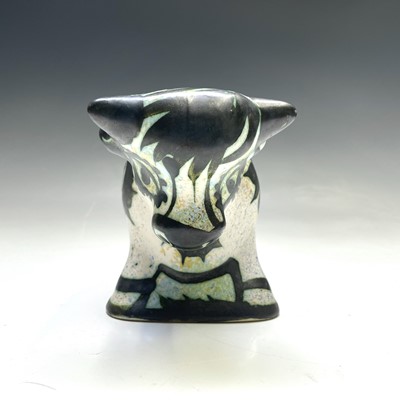 Lot 984 - A Celtic, Newlyn pottery bull figure, painted...