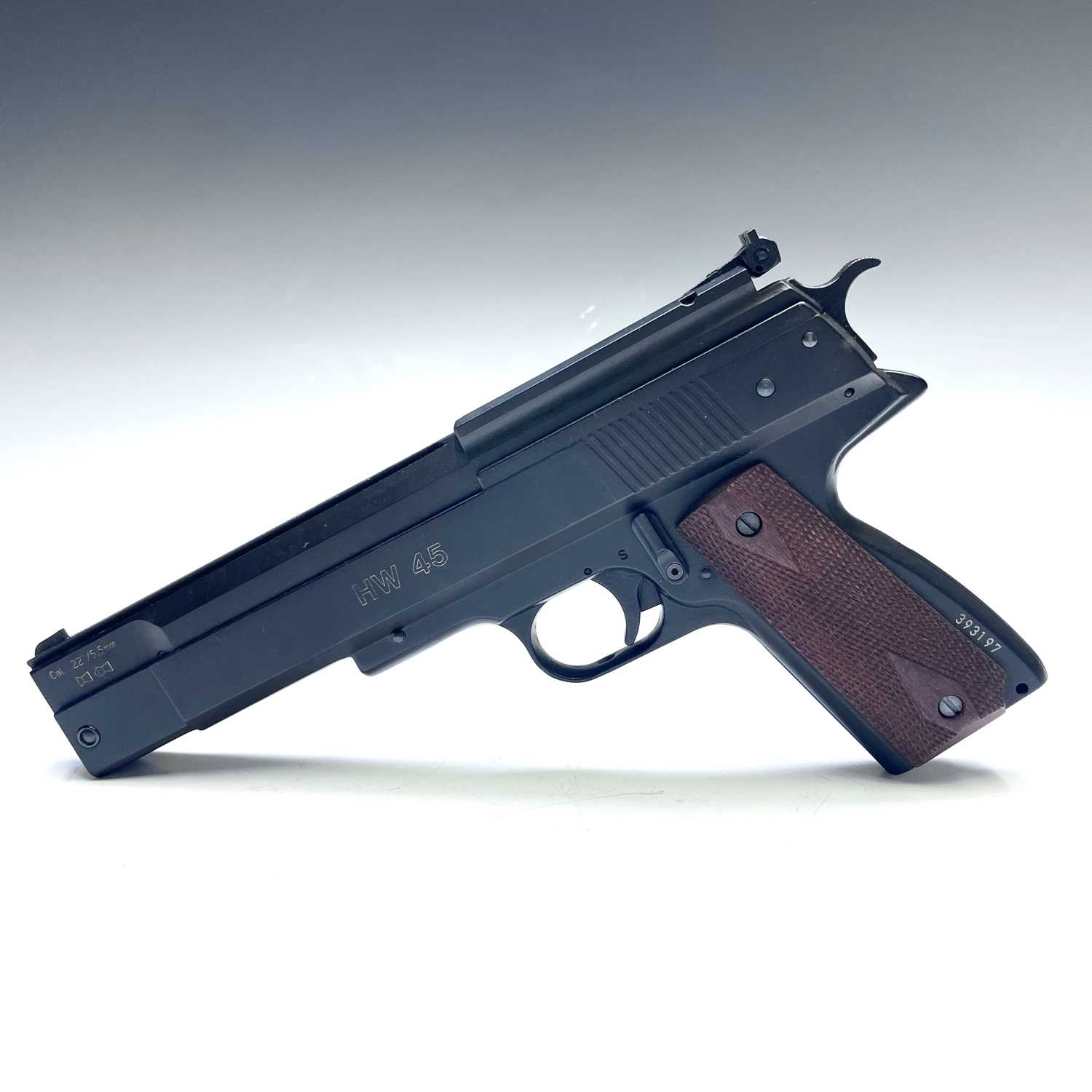 Lot 24 - A Weihrauch HW45 .22 air pistol, serial number...