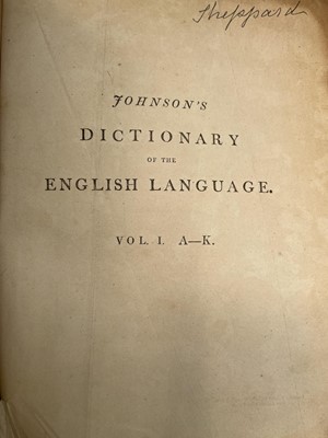 Lot 62 - SAMUEL JOHNSON. 'A Dictionary of the English...