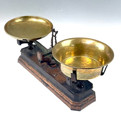 Lot 189 - A set of Dutch brass and iron scales, 19th...