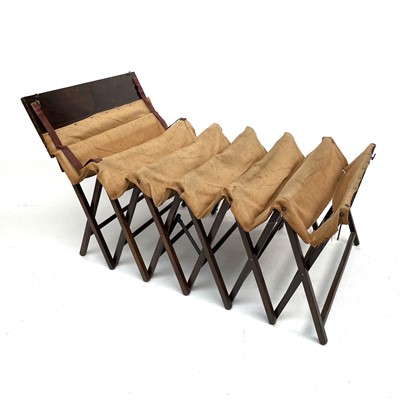 Lot 3053 - A late Victorian folding military campaign bed,...