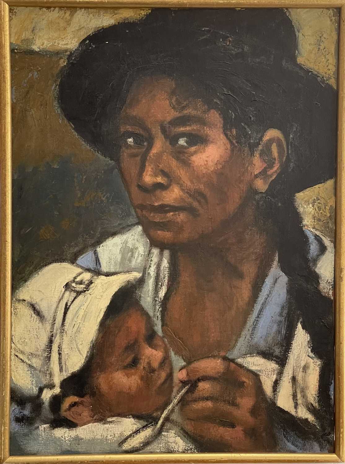 Lot 372 - Joan RILEY (1920) Motherhood Oil on canvas