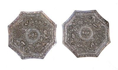 Lot 229 - A pair of Chinese Straits silver pillow mounts, circa 1900.