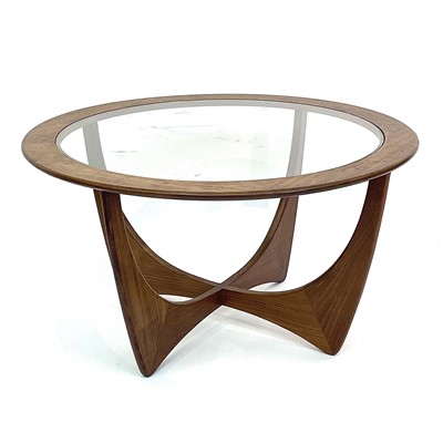 Lot 3042 - A G Plan circular glass topped teak Astro...