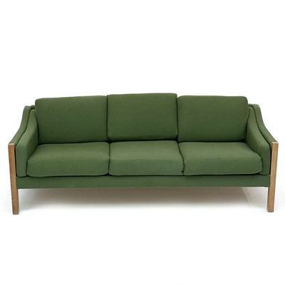 Lot 3043 - A Danish oak mid century three-seater settee,...