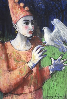 Lot 571 - Mary GALLAGHER (1953) 'Pierrot and Dove'...