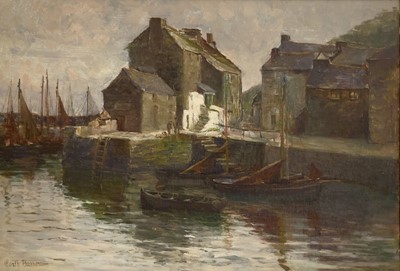 Lot 298 - Edith BARROW (?-1930) Polperro Oil on canvas...