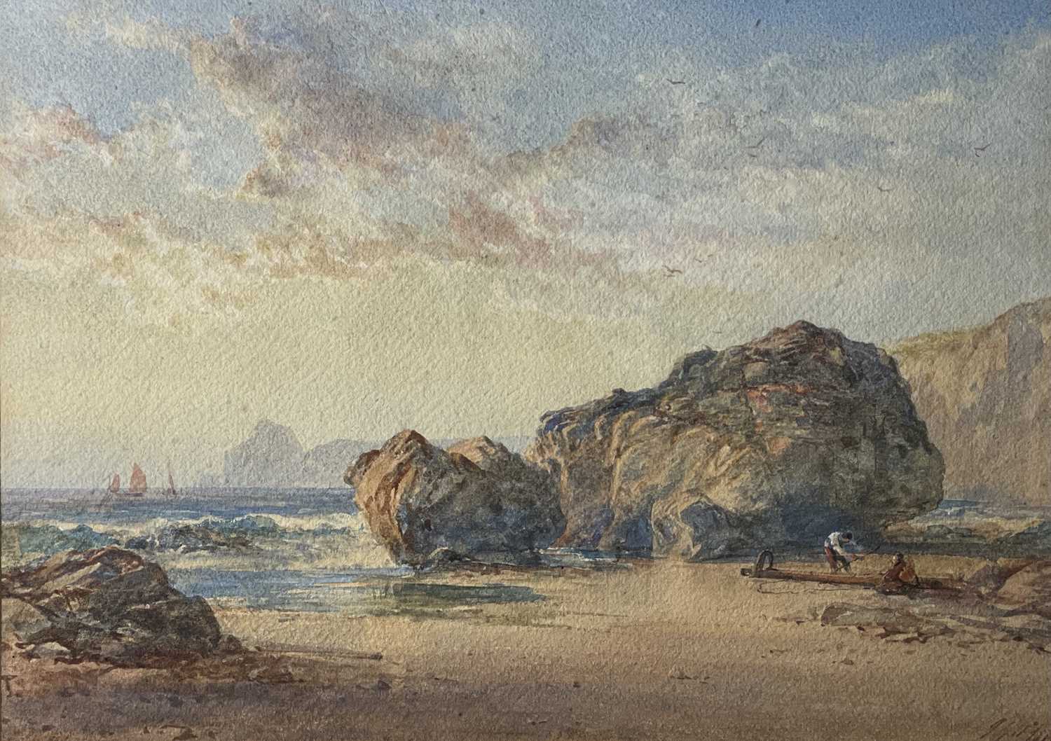 Lot 437 - James George PHILP (1816-1885) A Cornish Beach...