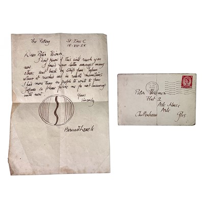 Lot 103 - Bernard Leach, A signed letter dated 15 August...