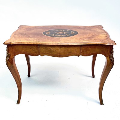 Lot 3004 - A Late Victorian walnut marquetry and brass...