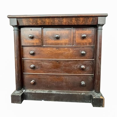 Lot 3052 - A Victorian mahogany and crossbanded chest of...