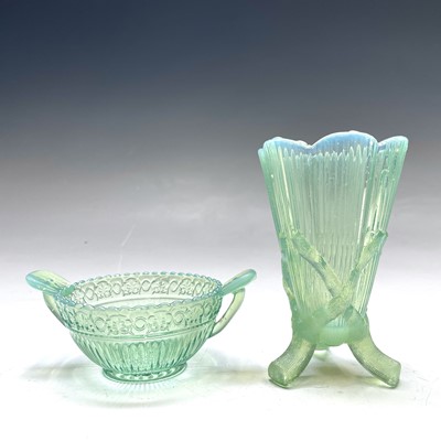 Lot 897 - An unusual Sowerby glass opalescent sea green...