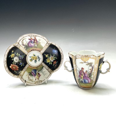 Lot 1005 - A Helena Wolfsohn hot chocolate twin handled...