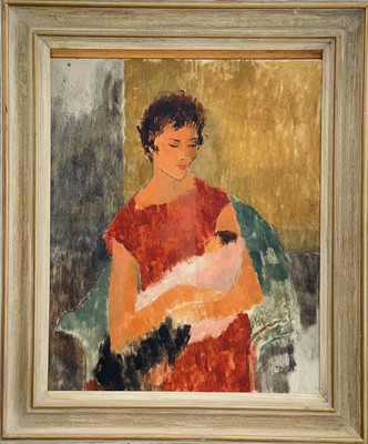Lot 233 - Rosina ROGERS (1918-2011) Lady with a Baby Oil...