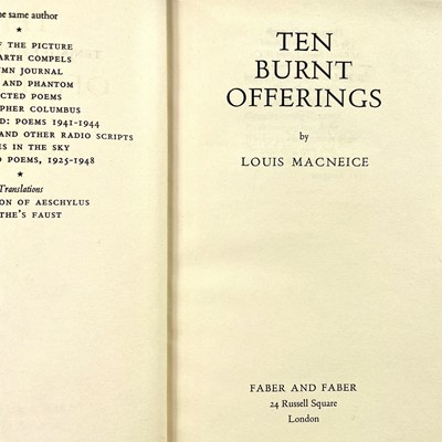 Lot 1180 - LOUIS MACNEICE. 'The Earth Compels,' first...