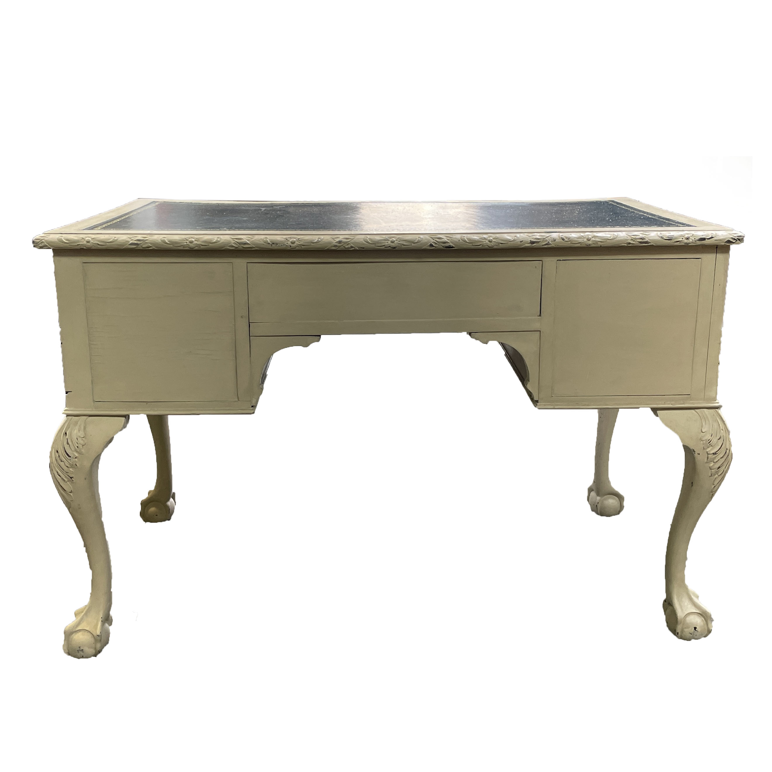 Lot 3056 An Edwardian painted mahogany kneehole desk,