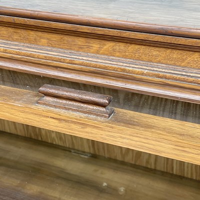 Lot 3022 - An oak glazed bookcase, 1930s, fitted with...