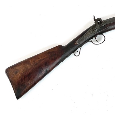 Lot 154 - A percussion musket, the stock with chequered...