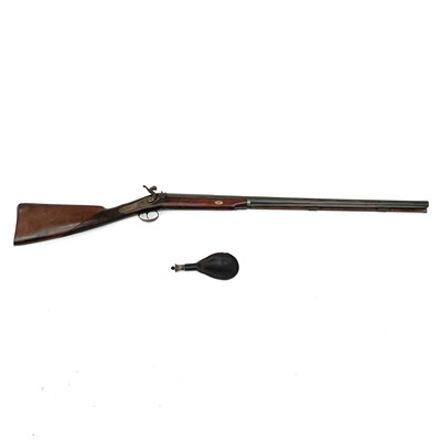 Lot 153 - A percussion musket with ramrod, the lock...