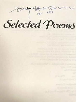 Lot 1183 - TONY HARRISON. 'Selected Poems,' signed,...