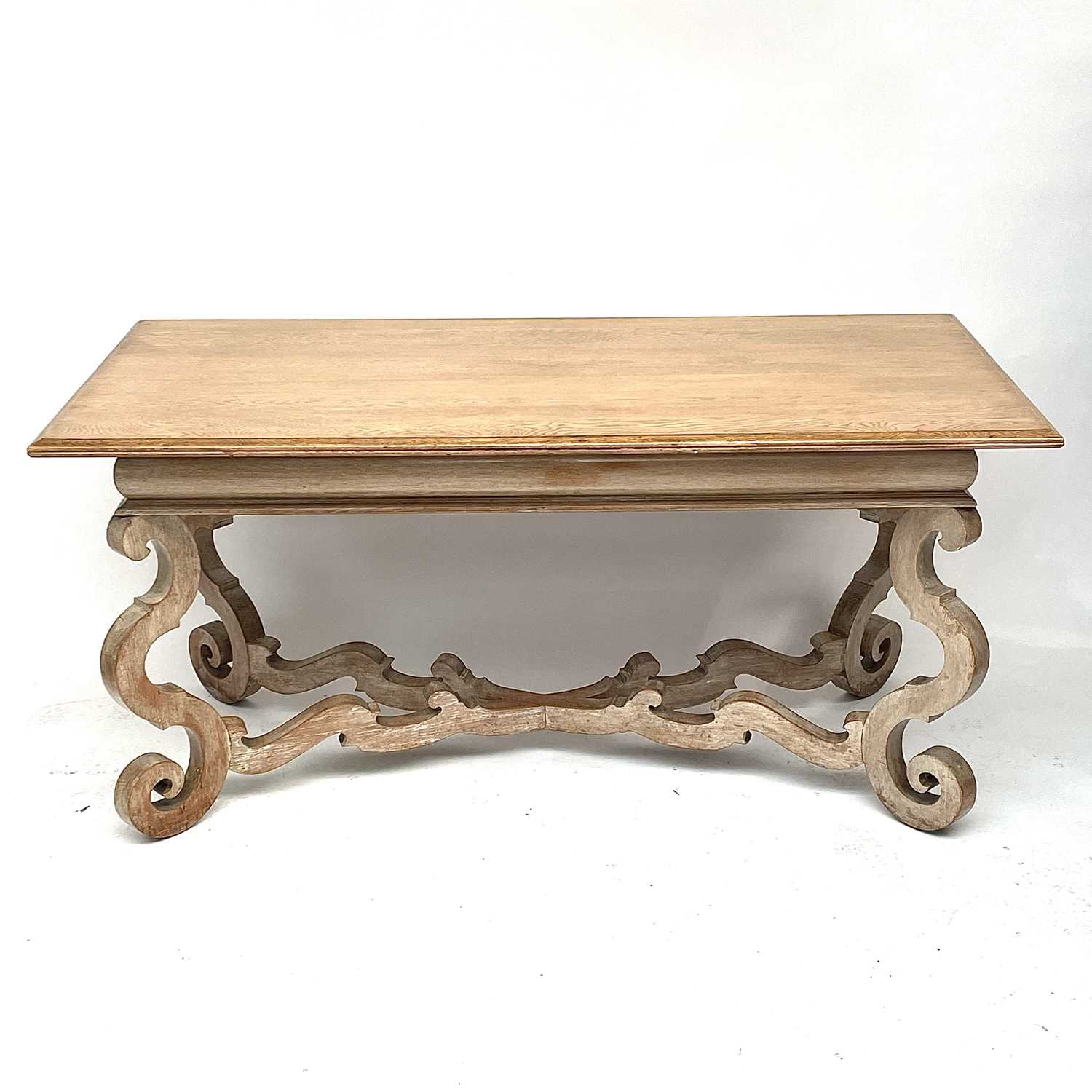 Lot 3034 - A continental oak rectangular centre table on...