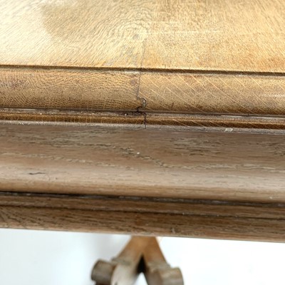 Lot 3034 - A continental oak rectangular centre table on...