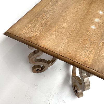 Lot 3034 - A continental oak rectangular centre table on...