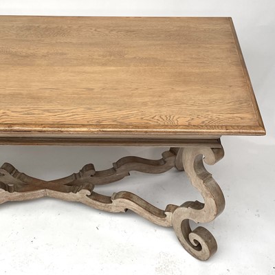 Lot 3034 - A continental oak rectangular centre table on...