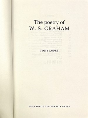 Lot 1278 - TONY LOPEZ. 'The Poetry of W. S. Graham,'...