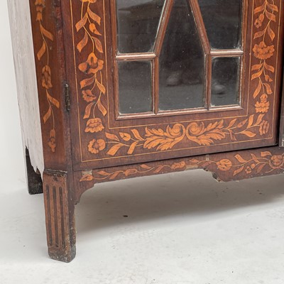 Lot 634 - An 18th century Dutch marquetry cabinet.