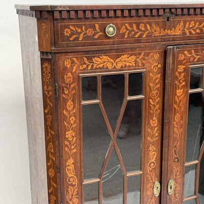 Lot 634 - An 18th century Dutch marquetry cabinet.