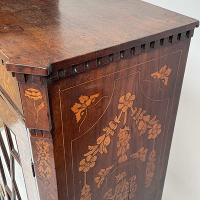 Lot 634 - An 18th century Dutch marquetry cabinet.