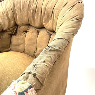 Lot 3029 - A Victorian upholstered button back tub chair...
