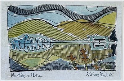 Lot 366 - William BLACK (XX) Mountains and Lake Ink and...